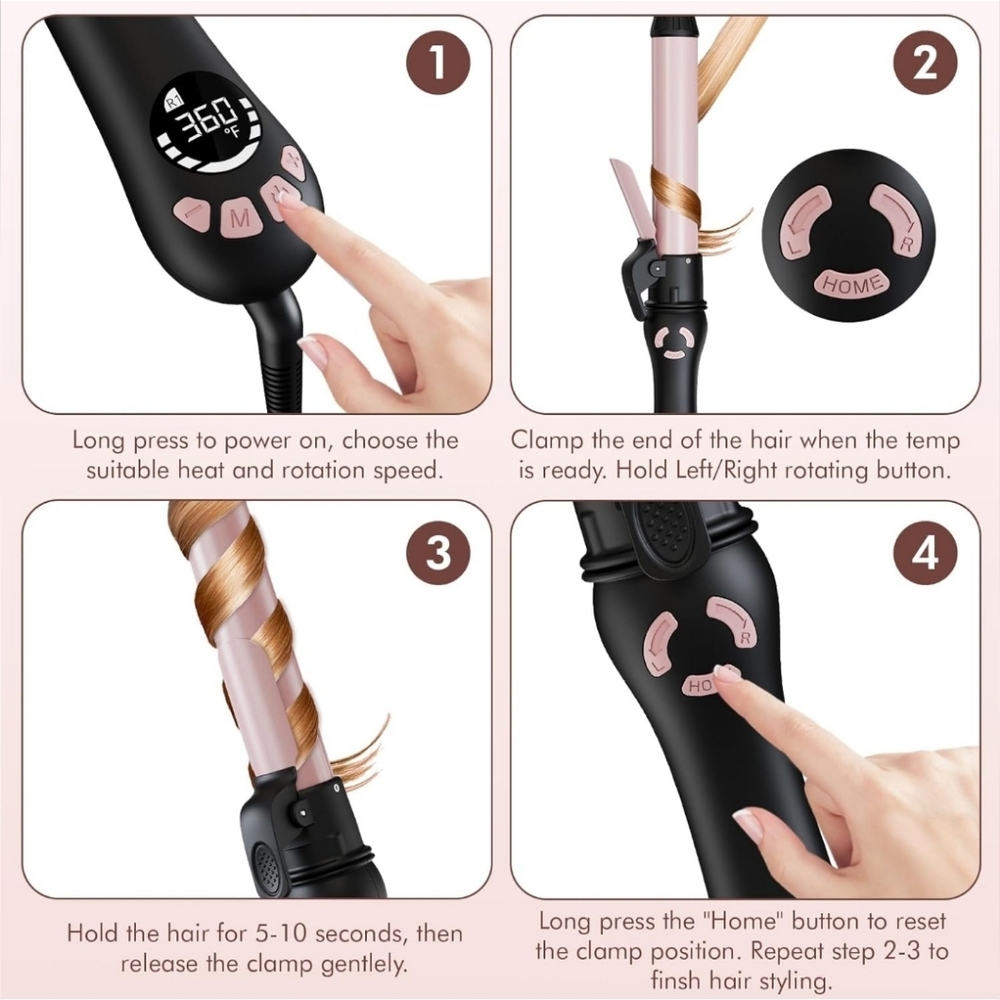 Hittiona 1" rotation curling iron - Picture 6 of 6